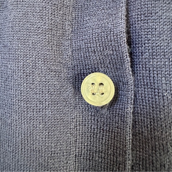 J CREW Wool Embroidered Button Jackie Cardigan Navy Red Sz S Long Sleeve - Picture 11 of 11